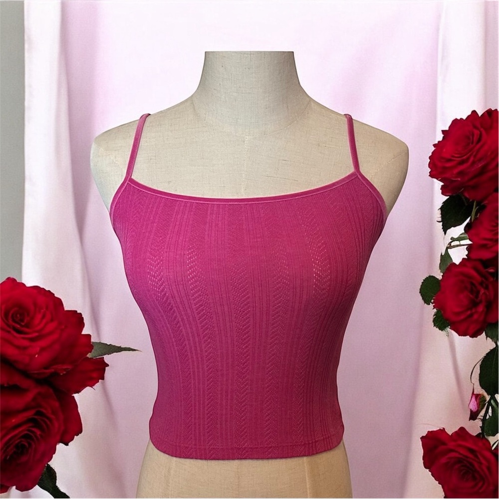 AE Cropped Pointelle-Knit Cami